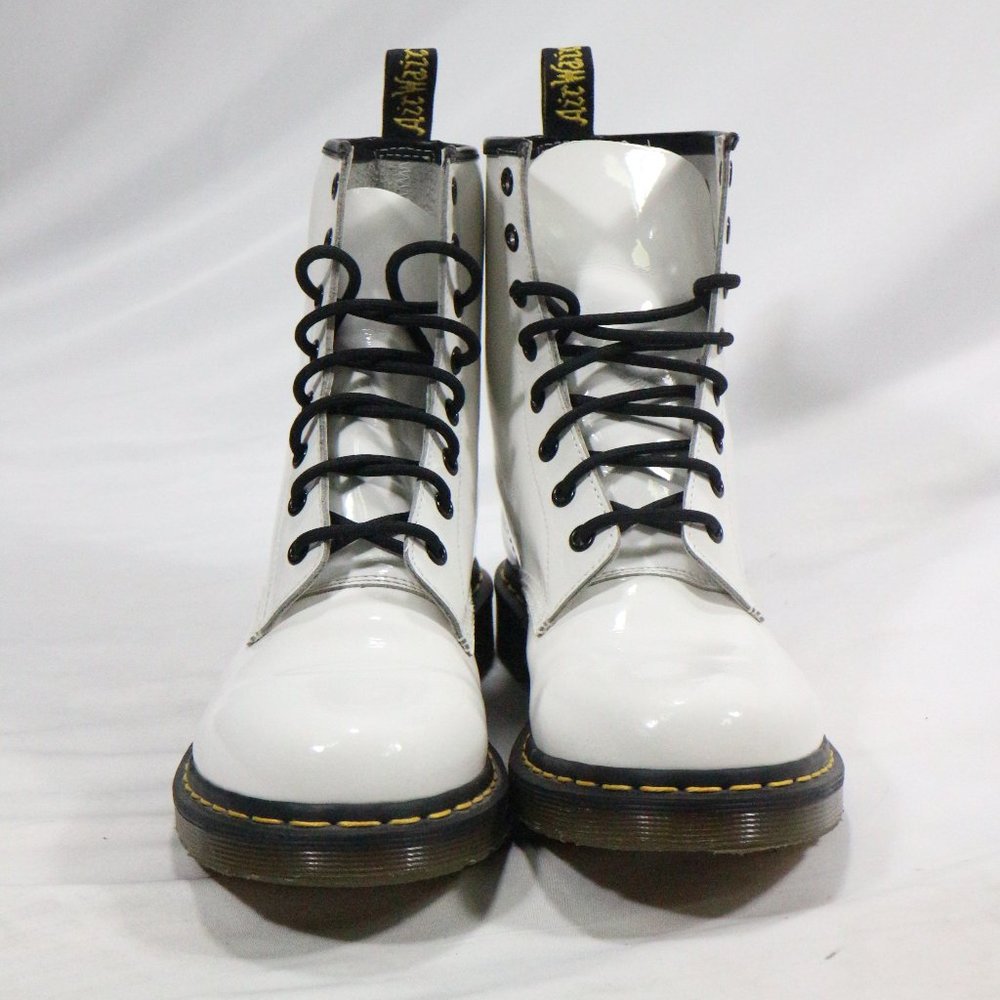 DR. MARTENS 1460 W White Patent Lamper Boots Sz 10 Wmns - Picture 3 of 8